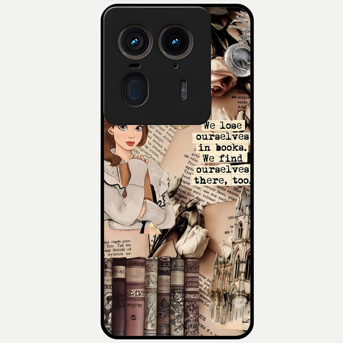  Bookish Dream World Glass Case For Moto Edge 50 Ultra back cover – full design glossy printed glass finish