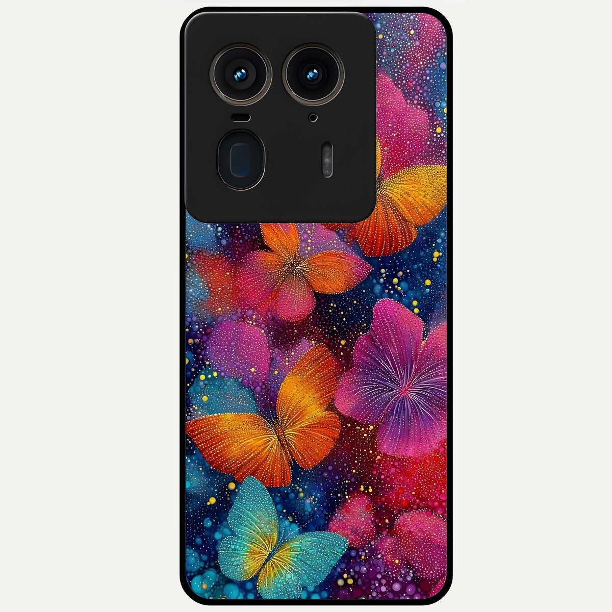  Butterfly Dream Mist Glass Case For Moto Edge 50 Ultra back cover – full design glossy printed glass finish