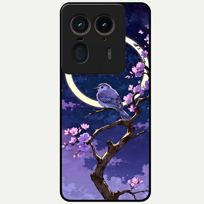  Celestial Bird Blossom Glass Case For Moto Edge 50 Ultra back cover – full design glossy printed glass finish