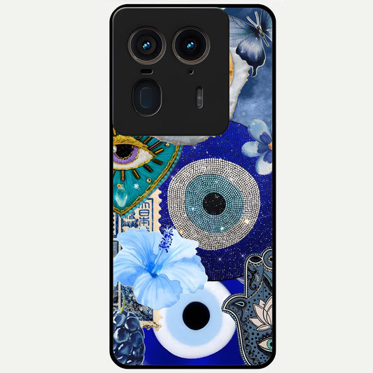  Celestial Blue Vision Glass Case For Moto Edge 50 Ultra back cover – full design glossy printed glass finish