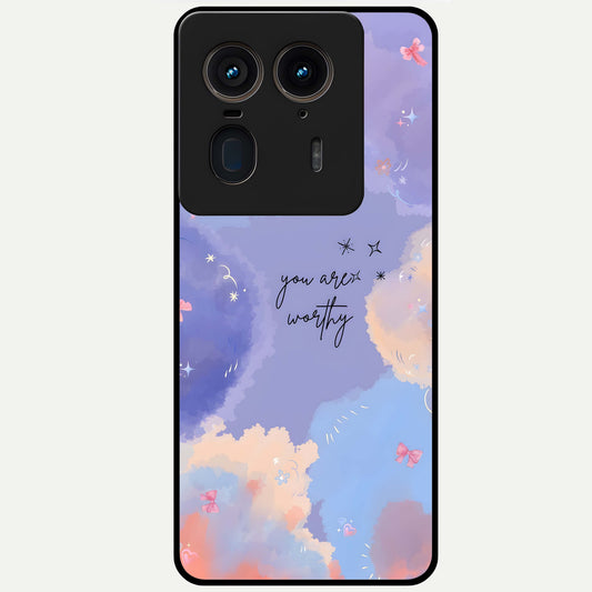  Celestial Cloud Magic Glass Case For Moto Edge 50 Ultra back cover – full design glossy printed glass finish