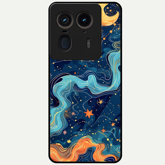  Celestial Dream Flow Glass Case For Moto Edge 50 Ultra back cover – full design glossy printed glass finish