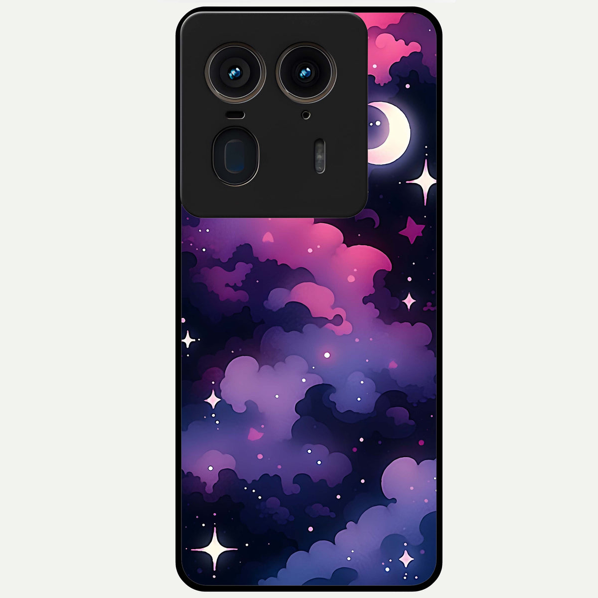  Celestial Moon Magic Glass Case For Moto Edge 50 Ultra back cover – full design glossy printed glass finish