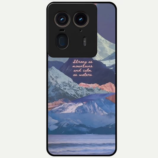  Celestial Mountain Calm Glass Case For Moto Edge 50 Ultra back cover – full design glossy printed glass finish
