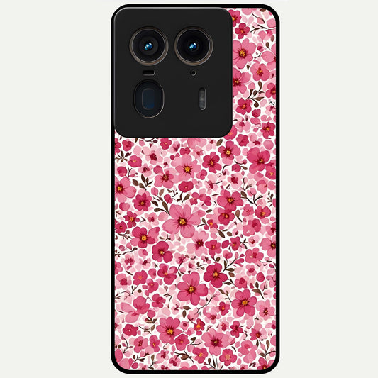  Cherry Blossom Charm Glass Case For Moto Edge 50 Ultra back cover – full design glossy printed glass finish