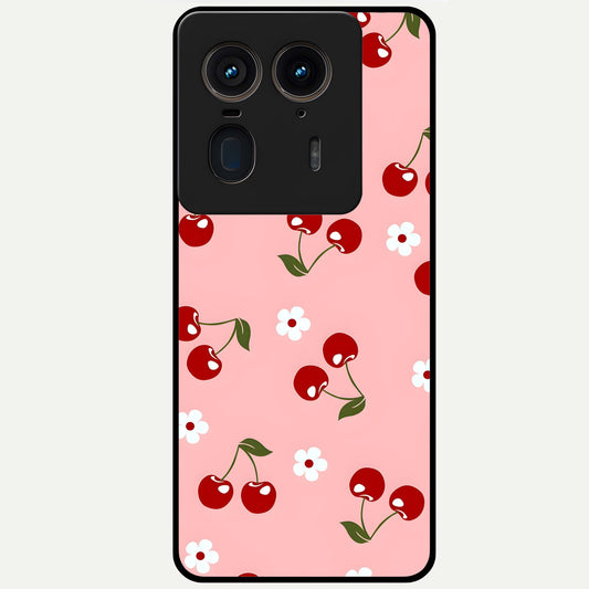  Cherry Love Mood Glass Case For Moto Edge 50 Ultra back cover – full design glossy printed glass finish