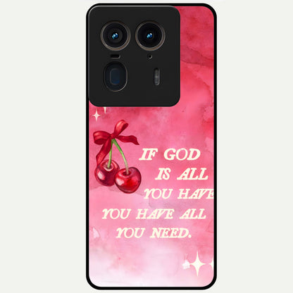  Cherry Quote Glass Case For Moto Edge 50 Ultra back cover – full design glossy printed glass finish