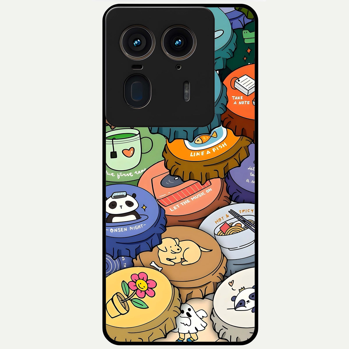  Coins Patterns Glass Case For Moto Edge 50 Ultra back cover – full design glossy printed glass finish
