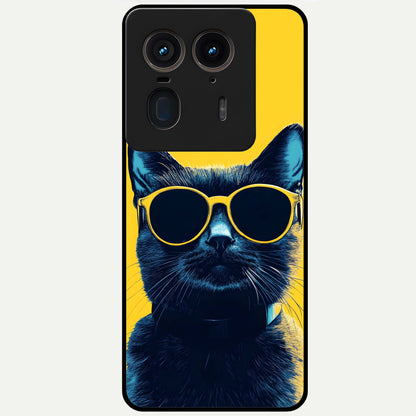  Cool Cat Vibes Glass Case For Moto Edge 50 Ultra back cover – full design glossy printed glass finish