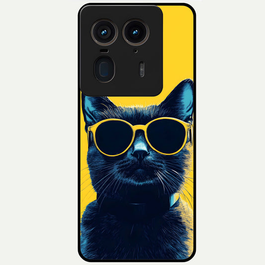 Cool Cat Vibes Glass Case For Moto Edge 50 Ultra back cover – full design glossy printed glass finish