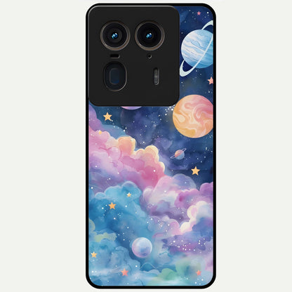  Cosmic Planet Dreams Glass Case For Moto Edge 50 Ultra back cover – full design glossy printed glass finish