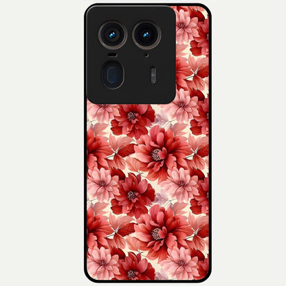  Crimson Love Petals Glass Case For Moto Edge 50 Ultra back cover – full design glossy printed glass finish