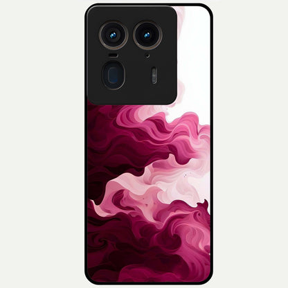  Crimson Wave Flow Glass Case For Moto Edge 50 Ultra back cover – full design glossy printed glass finish