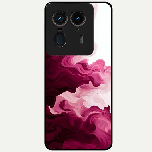  Crimson Wave Flow Glass Case For Moto Edge 50 Ultra back cover – full design glossy printed glass finish
