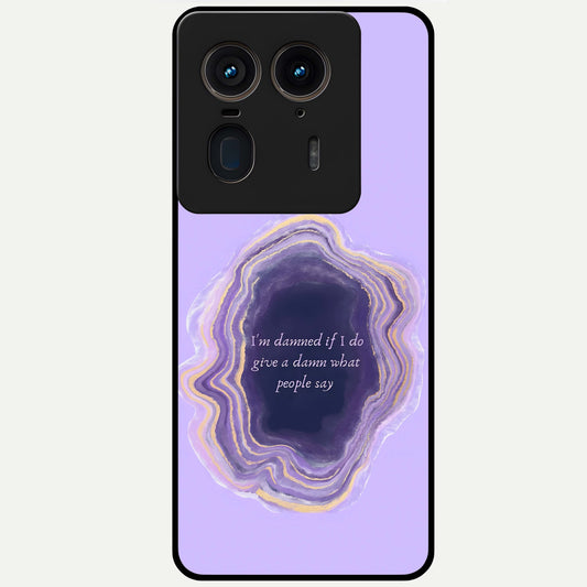  Damned People Quote Glass Case For Moto Edge 50 Ultra back cover – full design glossy printed glass finish