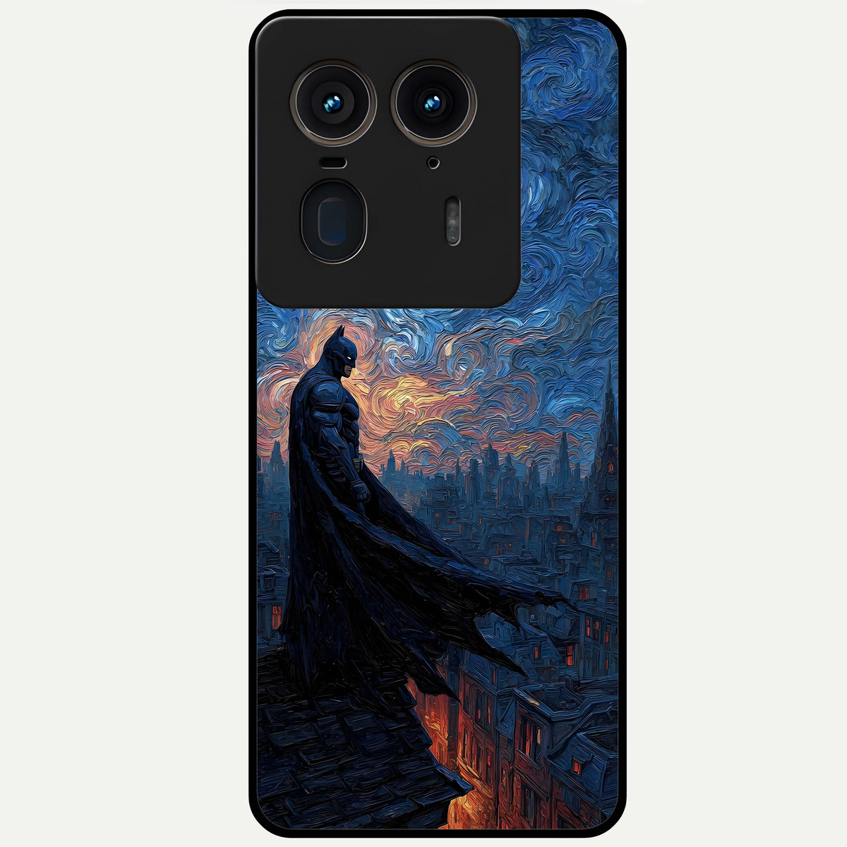  Dark Knight Dusk Glass Case For Moto Edge 50 Ultra back cover – full design glossy printed glass finish
