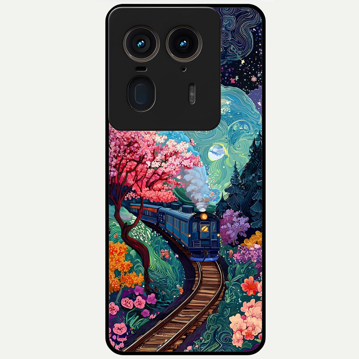  Digital Art Glass Case For Moto Edge 50 Ultra back cover – full design glossy printed glass finish