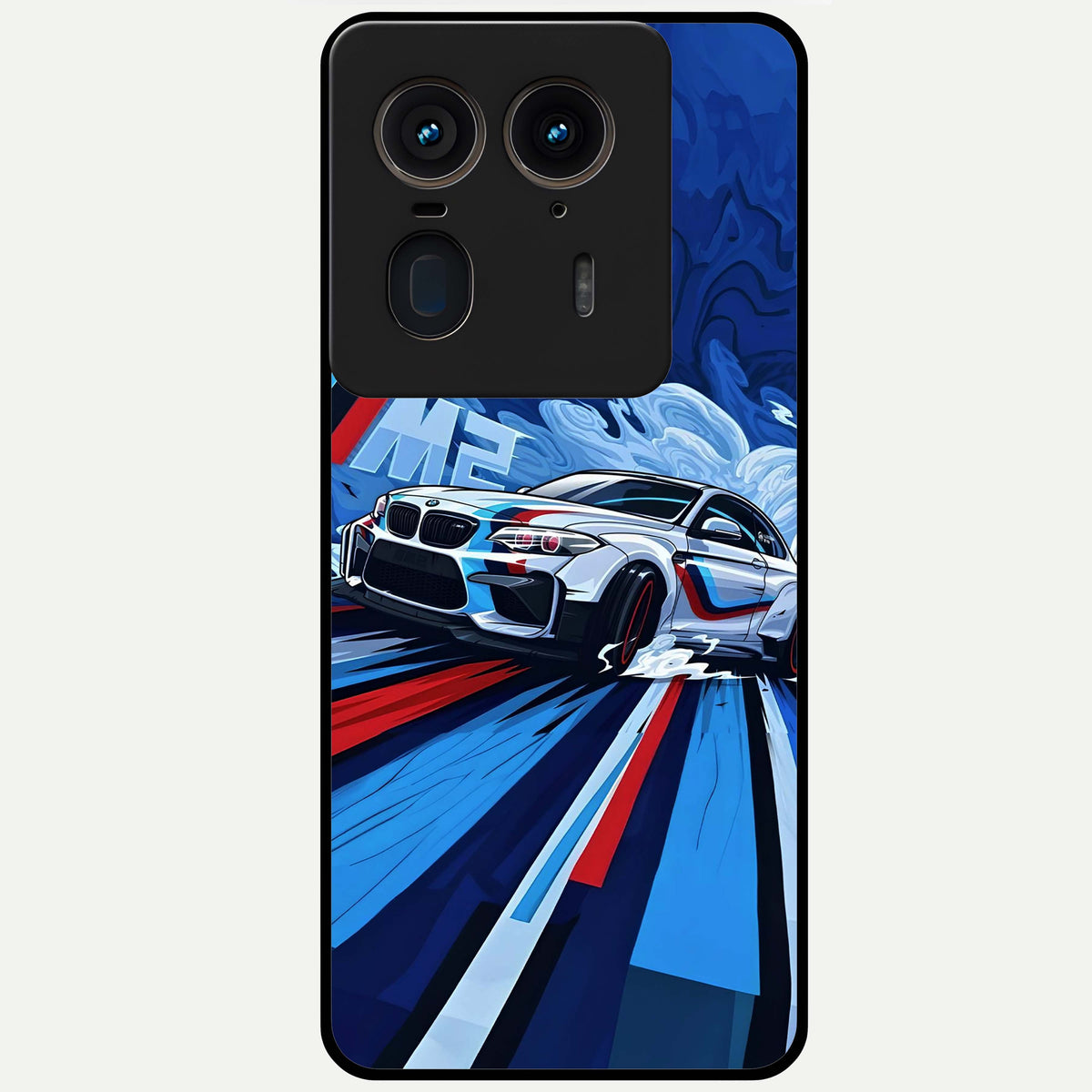  Drift Power Rush Glass Case For Moto Edge 50 Ultra back cover – full design glossy printed glass finish