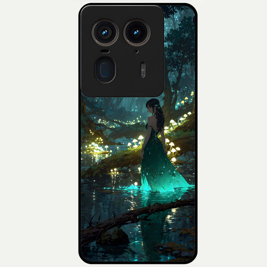  Enchanted Forest Glow Glass Case For Moto Edge 50 Ultra back cover – full design glossy printed glass finish