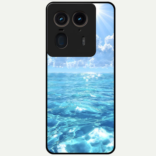  Endless Ocean Horizon Glass Case For Moto Edge 50 Ultra back cover – full design glossy printed glass finish