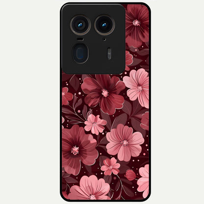  Flower Blush Bloom Glass Case For Moto Edge 50 Ultra back cover – full design glossy printed glass finish