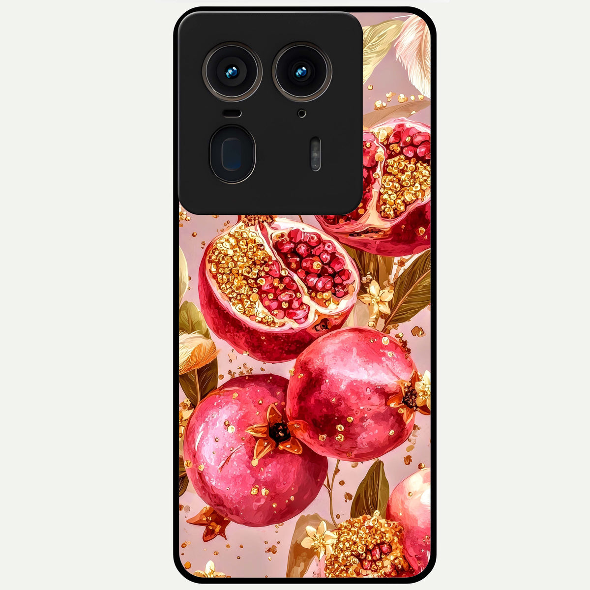  Golden Bloom Glow Glass Case For Moto Edge 50 Ultra back cover – full design glossy printed glass finish