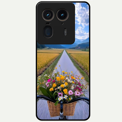  Golden Field Journey Glass Case For Moto Edge 50 Ultra back cover – full design glossy printed glass finish