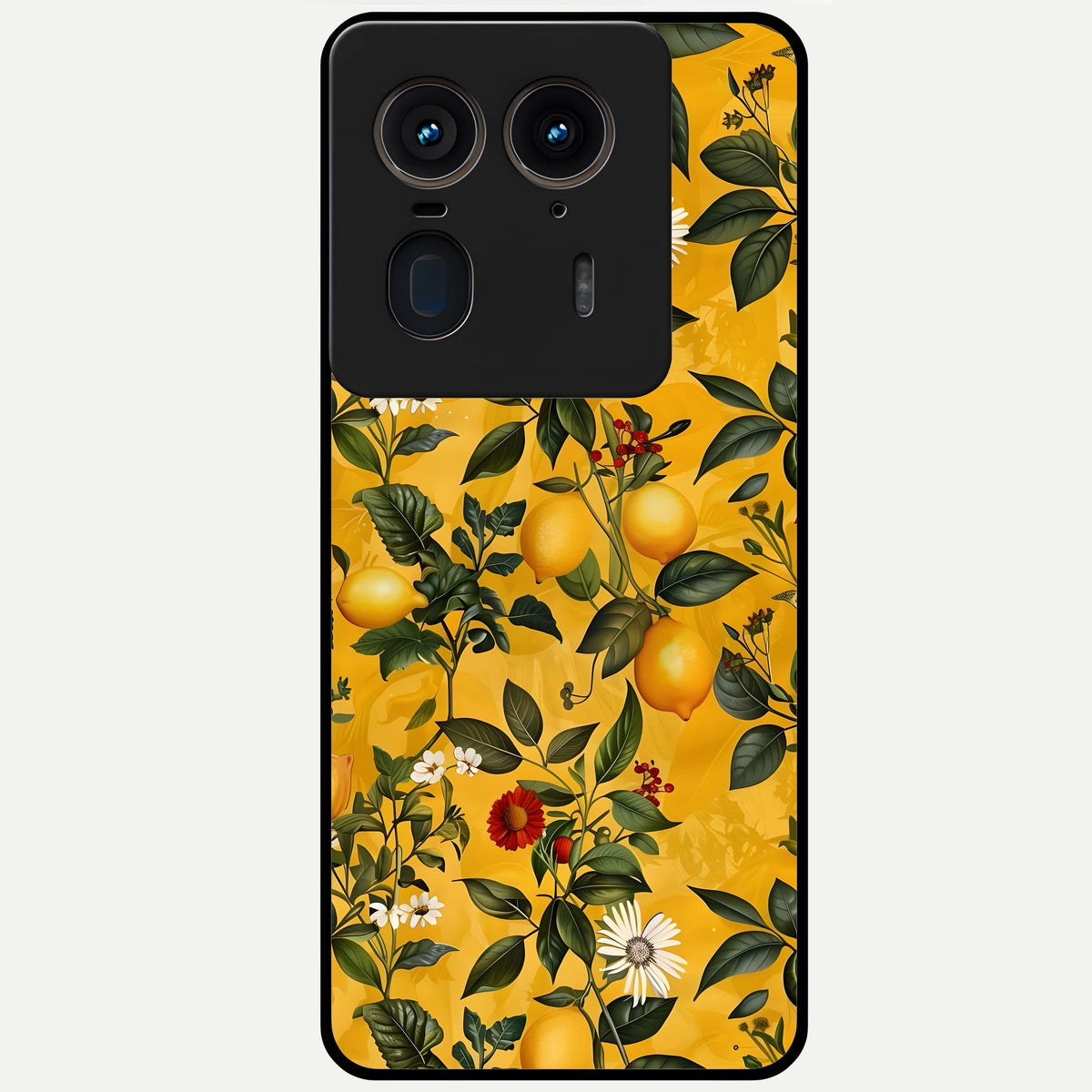  Golden Lemon Field Glass Case For Moto Edge 50 Ultra back cover – full design glossy printed glass finish