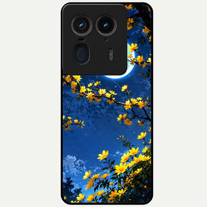  Golden Night Glow Glass Case For Moto Edge 50 Ultra back cover – full design glossy printed glass finish