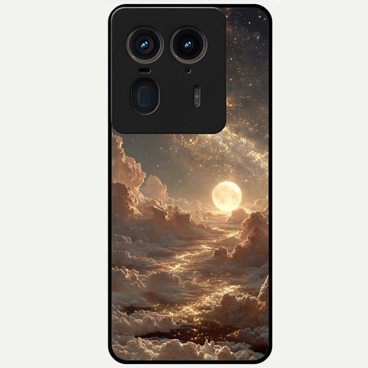 Golden Sky Dream Glass Case For Moto Edge 50 Ultra back cover – full design glossy printed glass finish