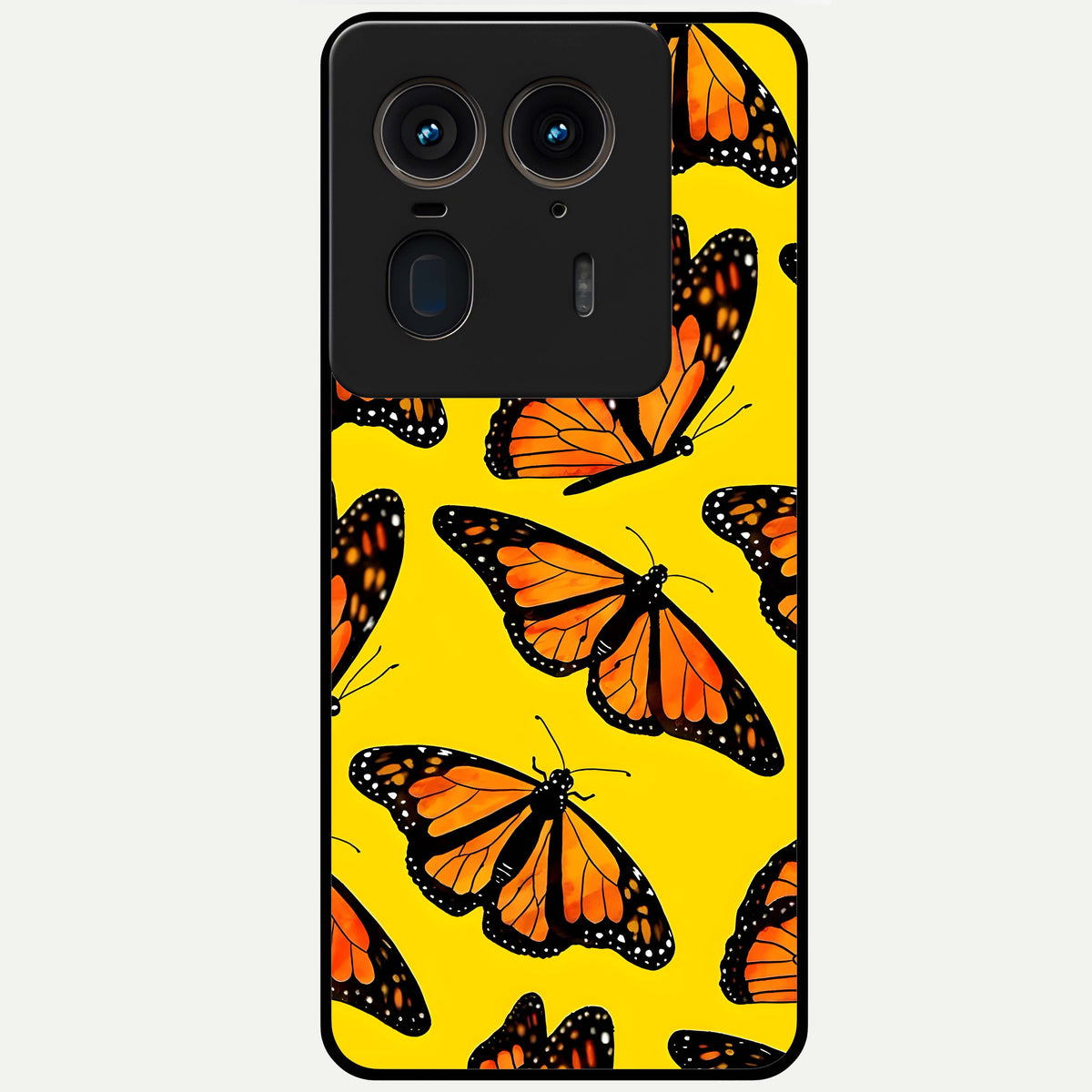  Golden Wing Flight Glass Case For Moto Edge 50 Ultra back cover – full design glossy printed glass finish