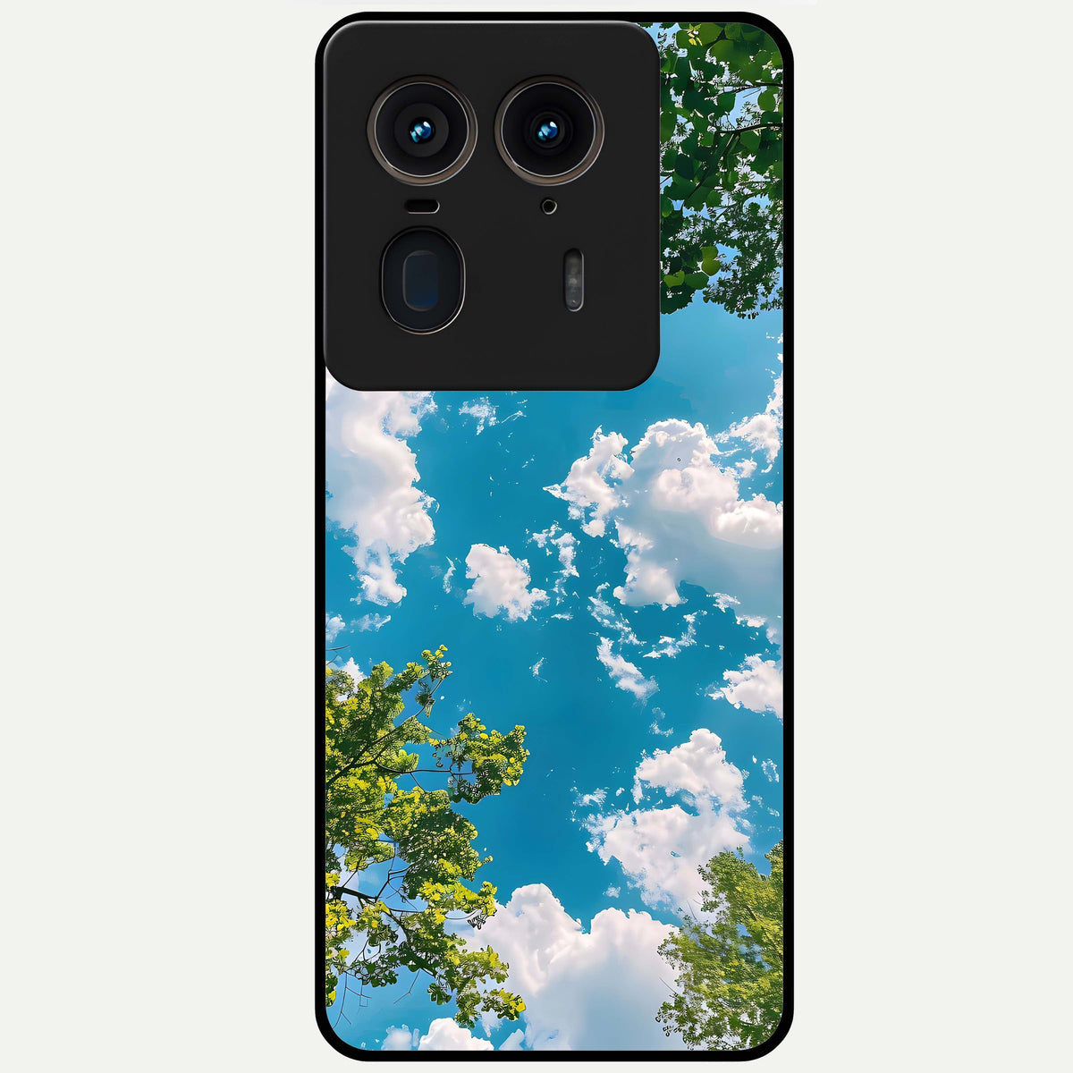  Green Moon Energy Glass Case For Moto Edge 50 Ultra back cover – full design glossy printed glass finish