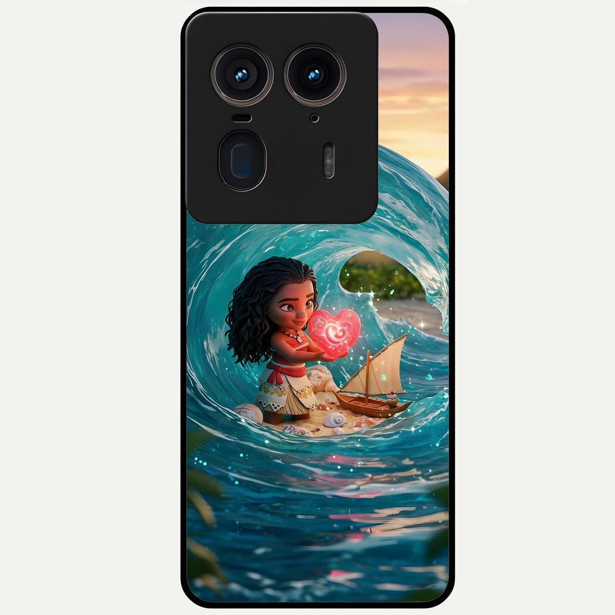  Heart of Ocean Glass Case For Moto Edge 50 Ultra back cover – full design glossy printed glass finish