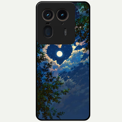  Heart With Moon Sky Glass Case For Moto Edge 50 Ultra back cover – full design glossy printed glass finish