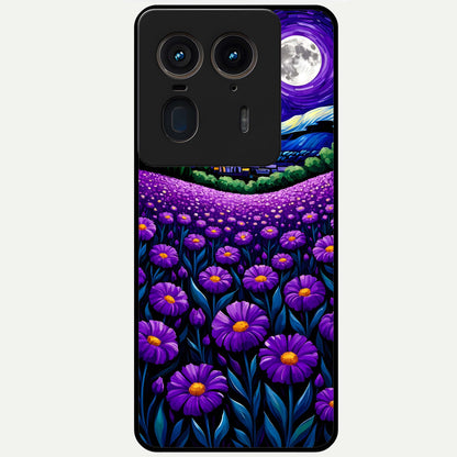  Lavender Moon Field Glass Case For Moto Edge 50 Ultra back cover – full design glossy printed glass finish