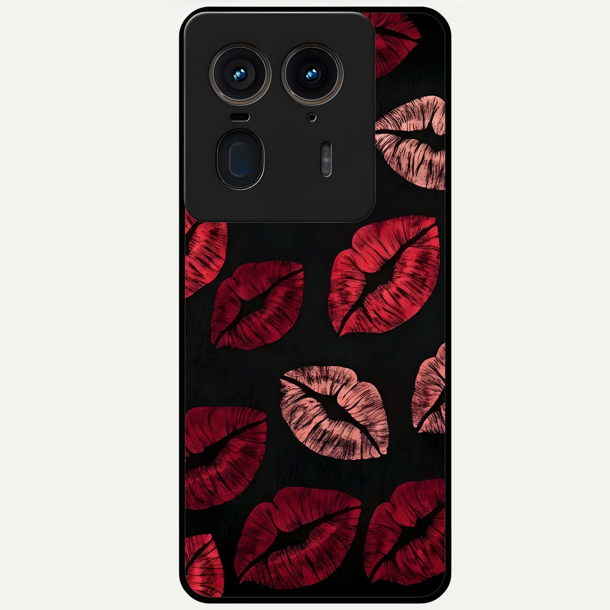  Midnight Kiss Love Glass Case For Moto Edge 50 Ultra back cover – full design glossy printed glass finish
