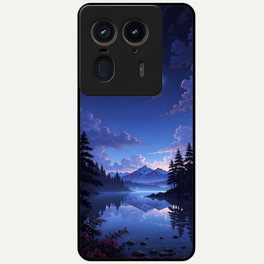  Midnight Lake Peace Glass Case For Moto Edge 50 Ultra back cover – full design glossy printed glass finish