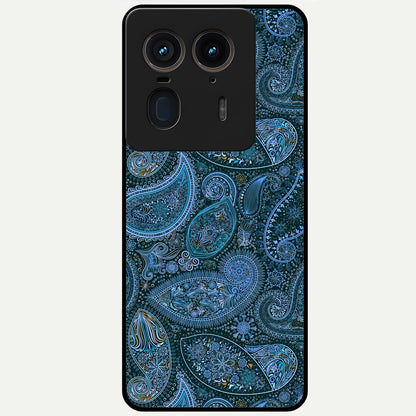  Midnight Paisley Glow Glass Case For Moto Edge 50 Ultra back cover – full design glossy printed glass finish