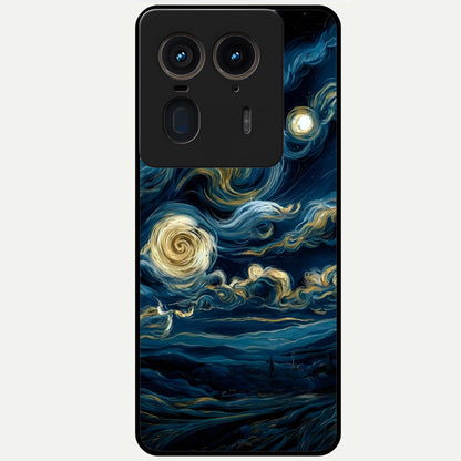  Midnight Sky Whirl Glass Case For Moto Edge 50 Ultra back cover – full design glossy printed glass finish