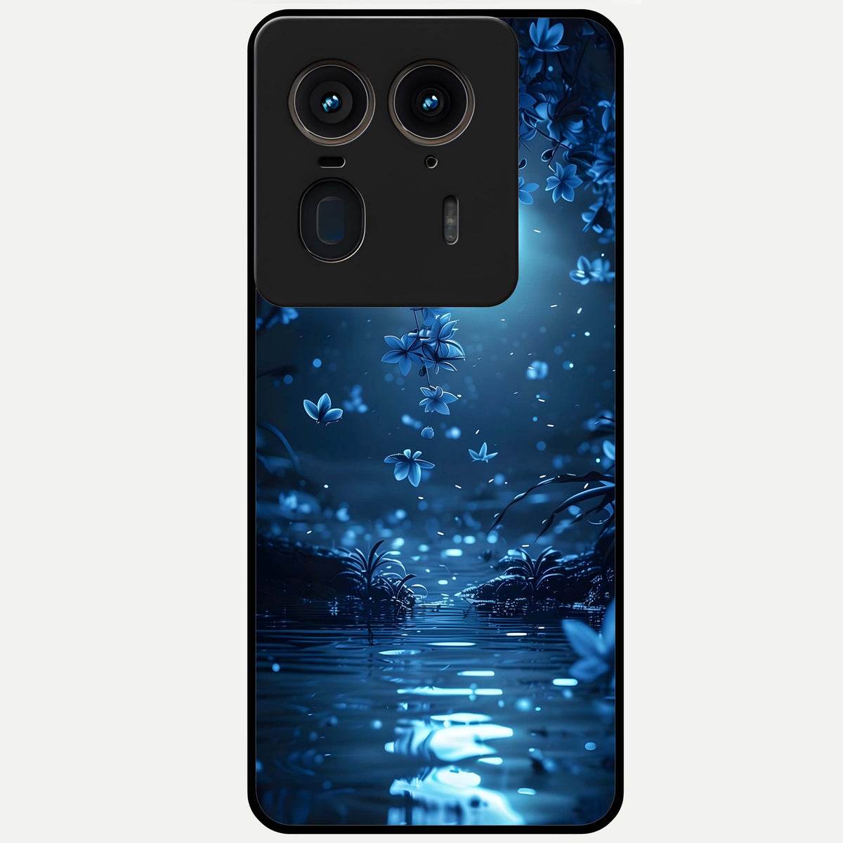  Moonlight Petal Dream Glass Case For Moto Edge 50 Ultra back cover – full design glossy printed glass finish