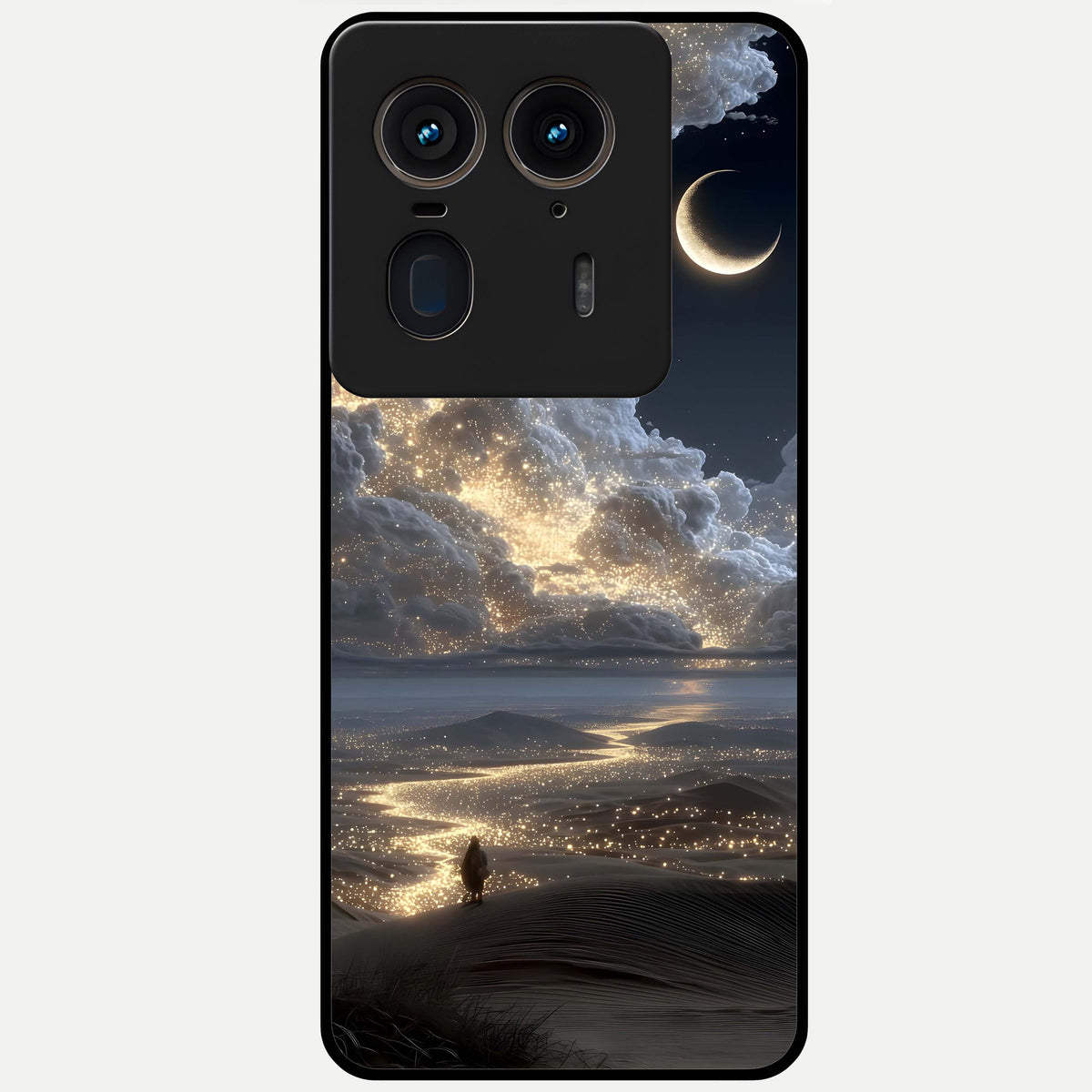 Moonlight Spark Path Glass Case For Moto Edge 50 Ultra back cover – full design glossy printed glass finish