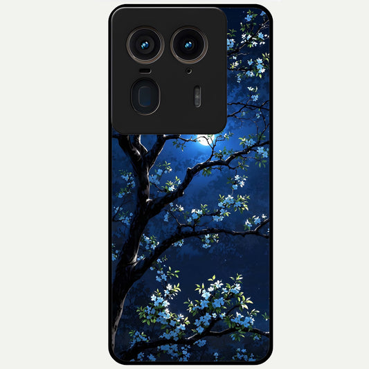  Mystic Floral Night Glass Case For Moto Edge 50 Ultra back cover – full design glossy printed glass finish