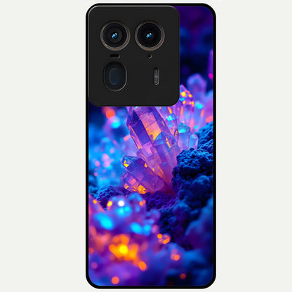  Neon Aura Shards Glass Case For Moto Edge 50 Ultra back cover – full design glossy printed glass finish