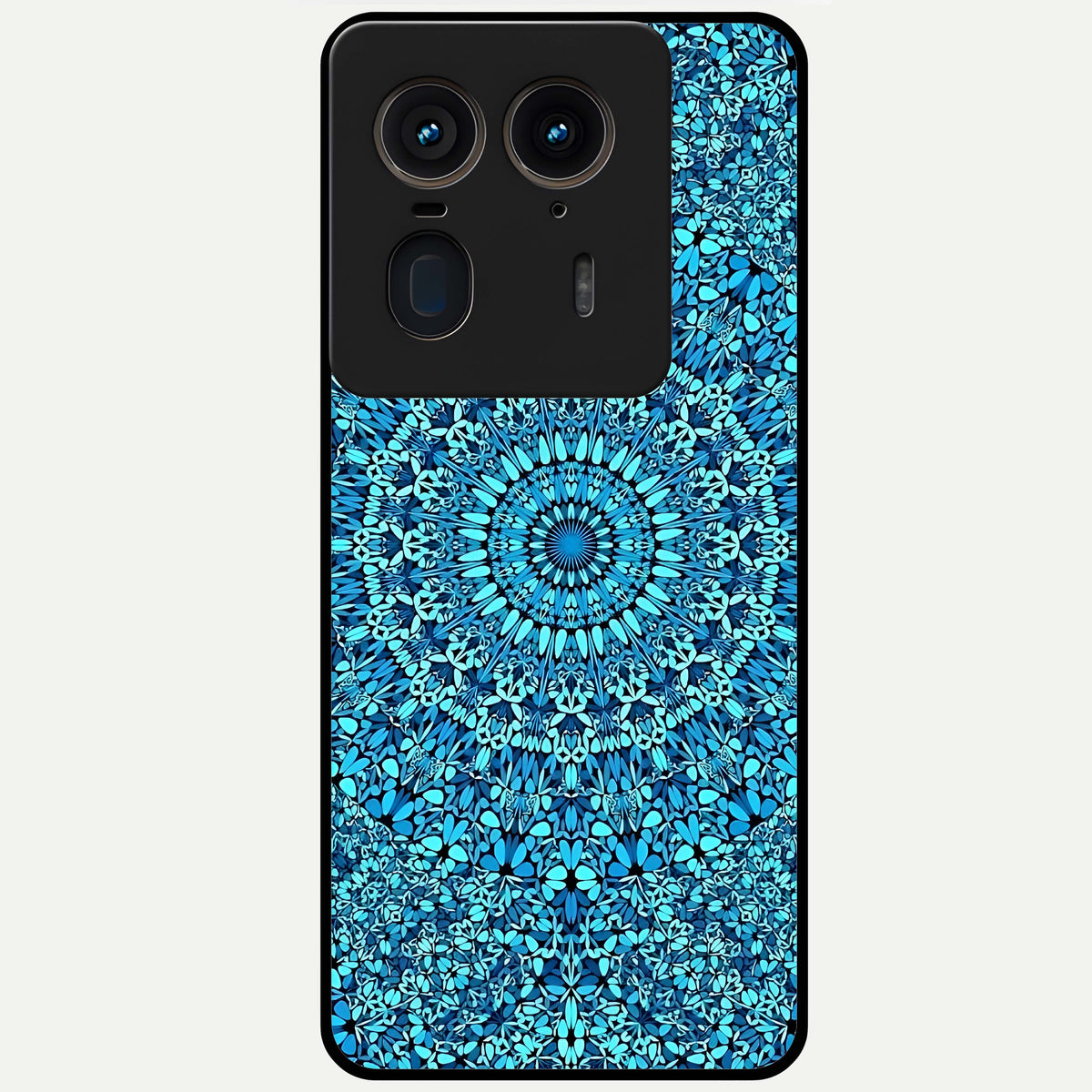  Ocean Bloom Mandala Glass Case For Moto Edge 50 Ultra back cover – full design glossy printed glass finish