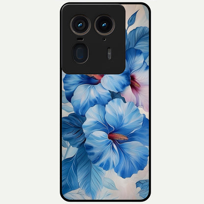  Ocean Hibiscus Grace Glass Case For Moto Edge 50 Ultra back cover – full design glossy printed glass finish