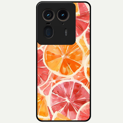  Orange Fruits Pattern Glass Case For Moto Edge 50 Ultra back cover – full design glossy printed glass finish