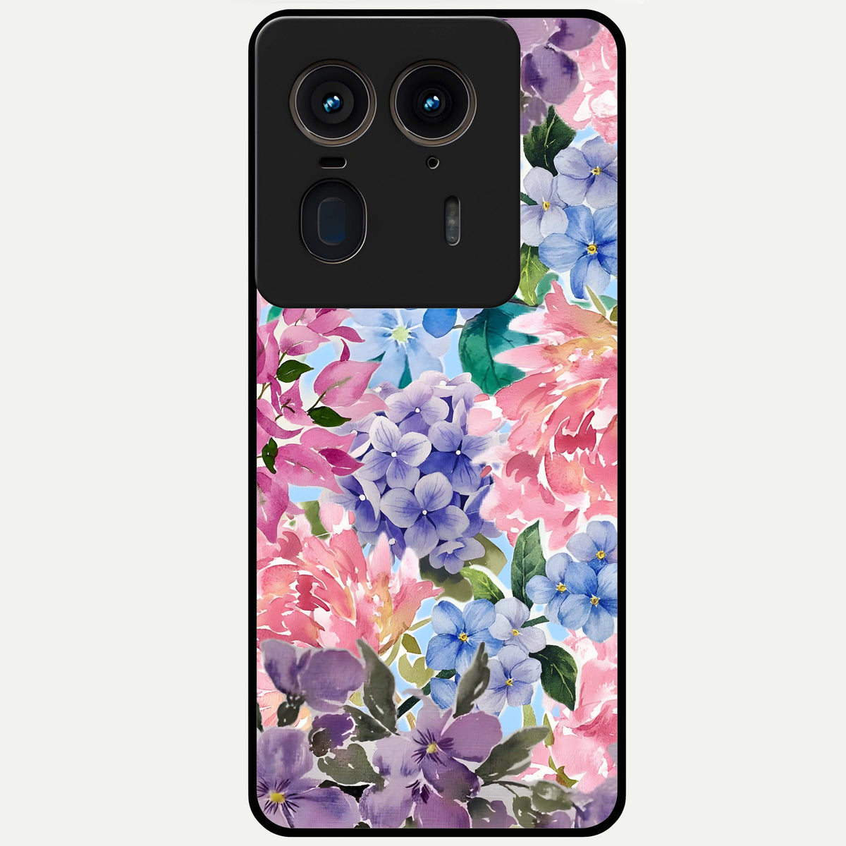  Pastel Floral Mix Glass Case For Moto Edge 50 Ultra back cover – full design glossy printed glass finish