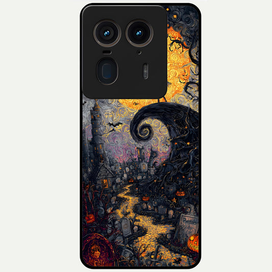  Pumpkin Moonlight Tale Glass Case For Moto Edge 50 Ultra back cover – full design glossy printed glass finish