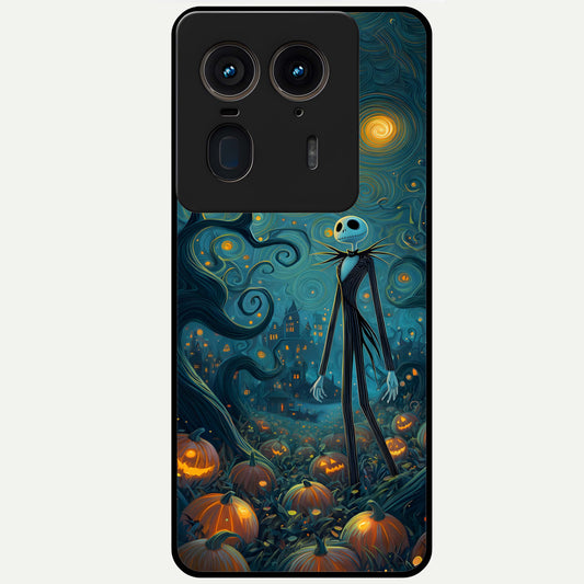  Pumpkin Moon Night Glass Case For Moto Edge 50 Ultra back cover – full design glossy printed glass finish