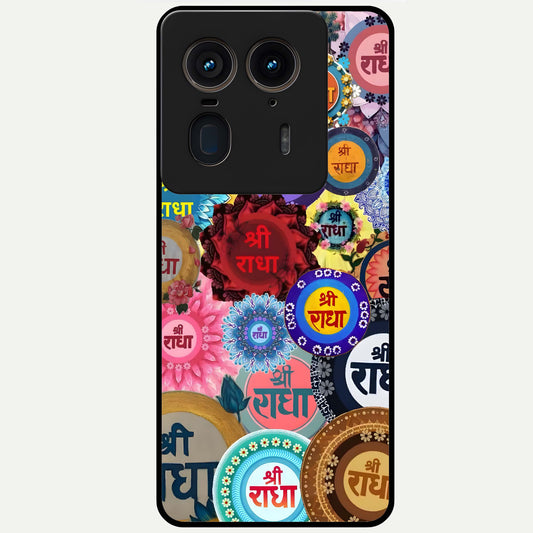  Radha Divine Bloom Glass Case For Moto Edge 50 Ultra back cover – full design glossy printed glass finish